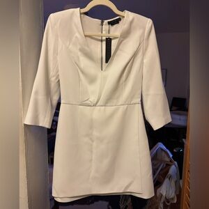 Alice + Olivia White Quarter Sleeve Dress